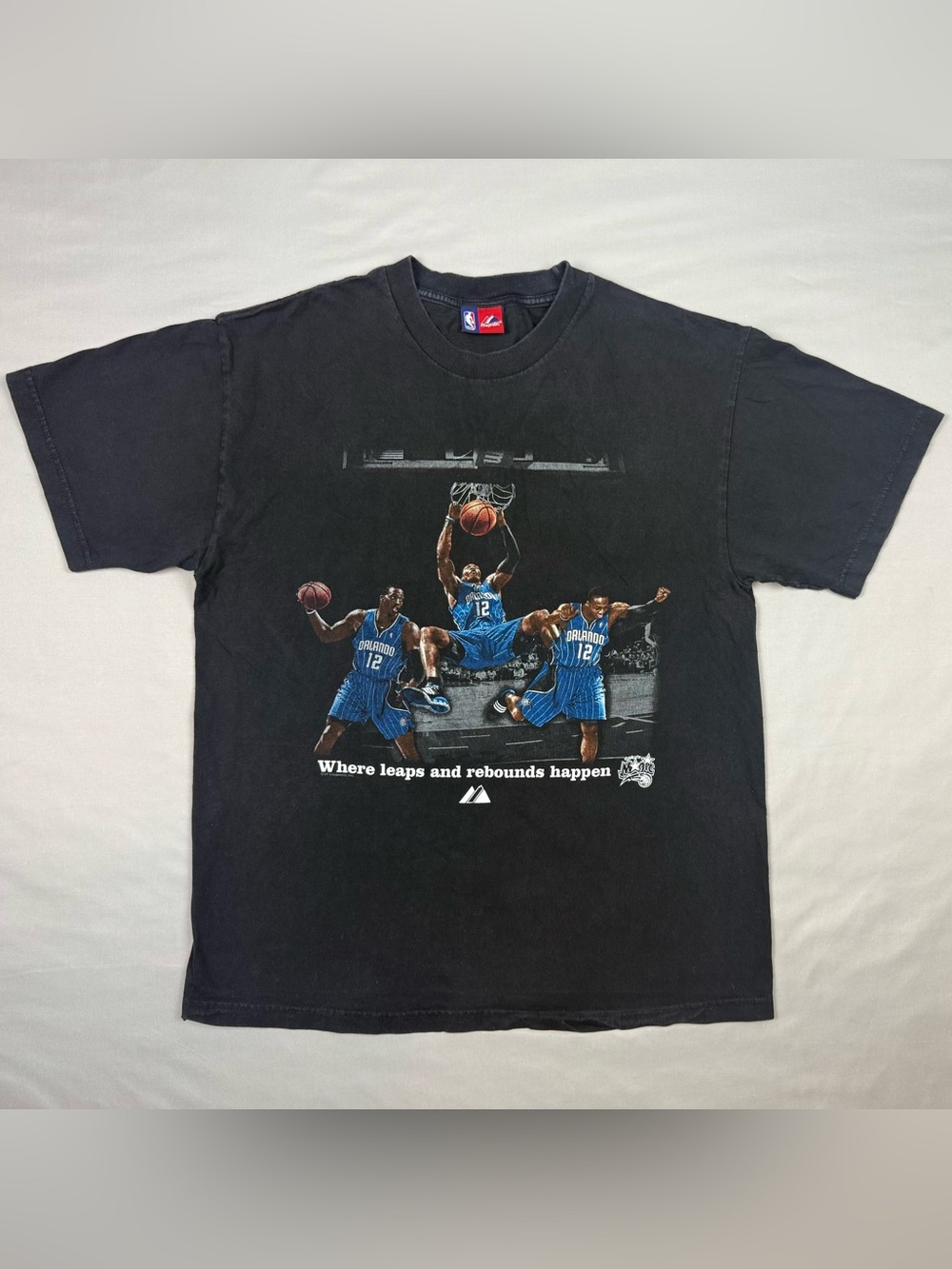 Vtg Y2K Orlando Magic Dwight Howard Mens T-Shirt Sz Medium Majestic Black B1